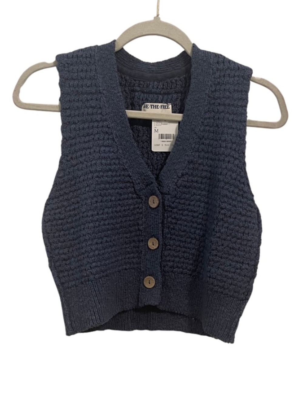 Free People We The Free Ava Knit Vest in Vintage Indigo - Picture 5 of 13